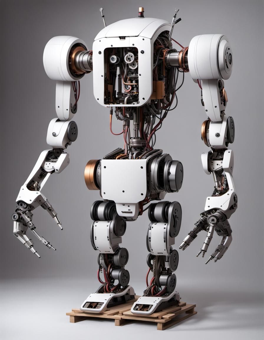 Hand-Built Robot Sculpture from Spare Parts