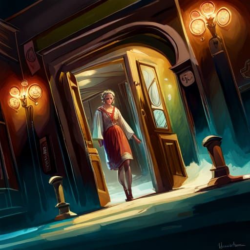 Creepy Roman Market Motel Entrance Portrait