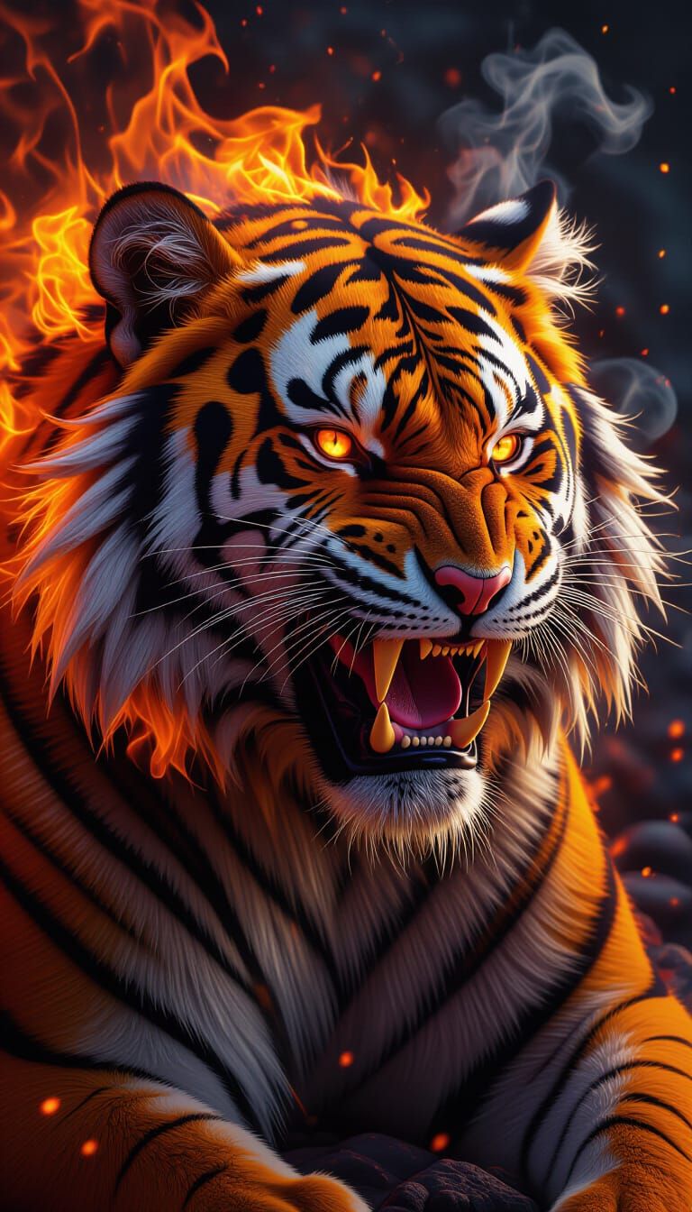 Fiery Tiger in Elemental Fire Style