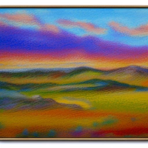 New Mexico Landscape in Expressionist Pastel