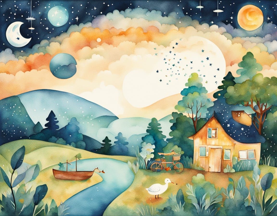 Charming Farmstand Scene with a Whimsical Touch