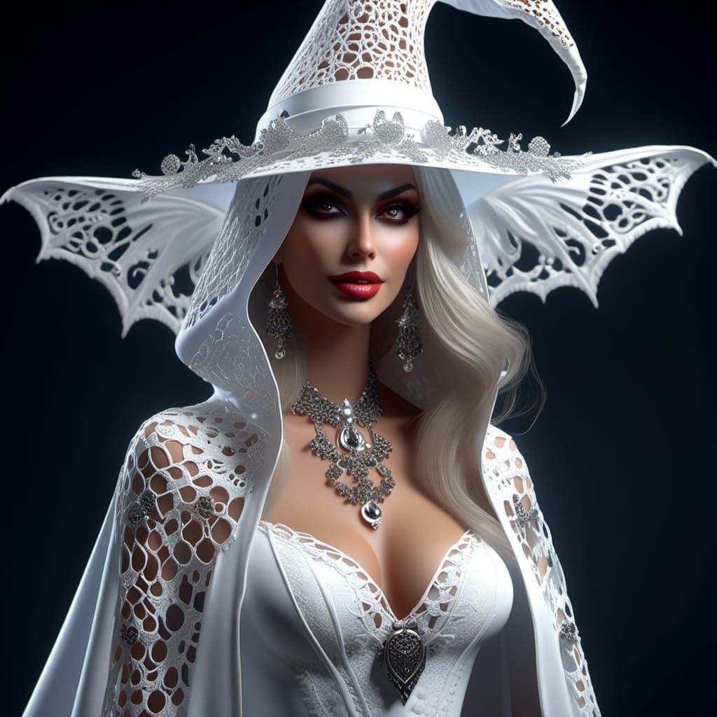 Lace Witch with Filigree Wings, Photorealistic Render