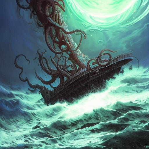 Cosmic Jellyfish Attack: A Digital Matte Painting