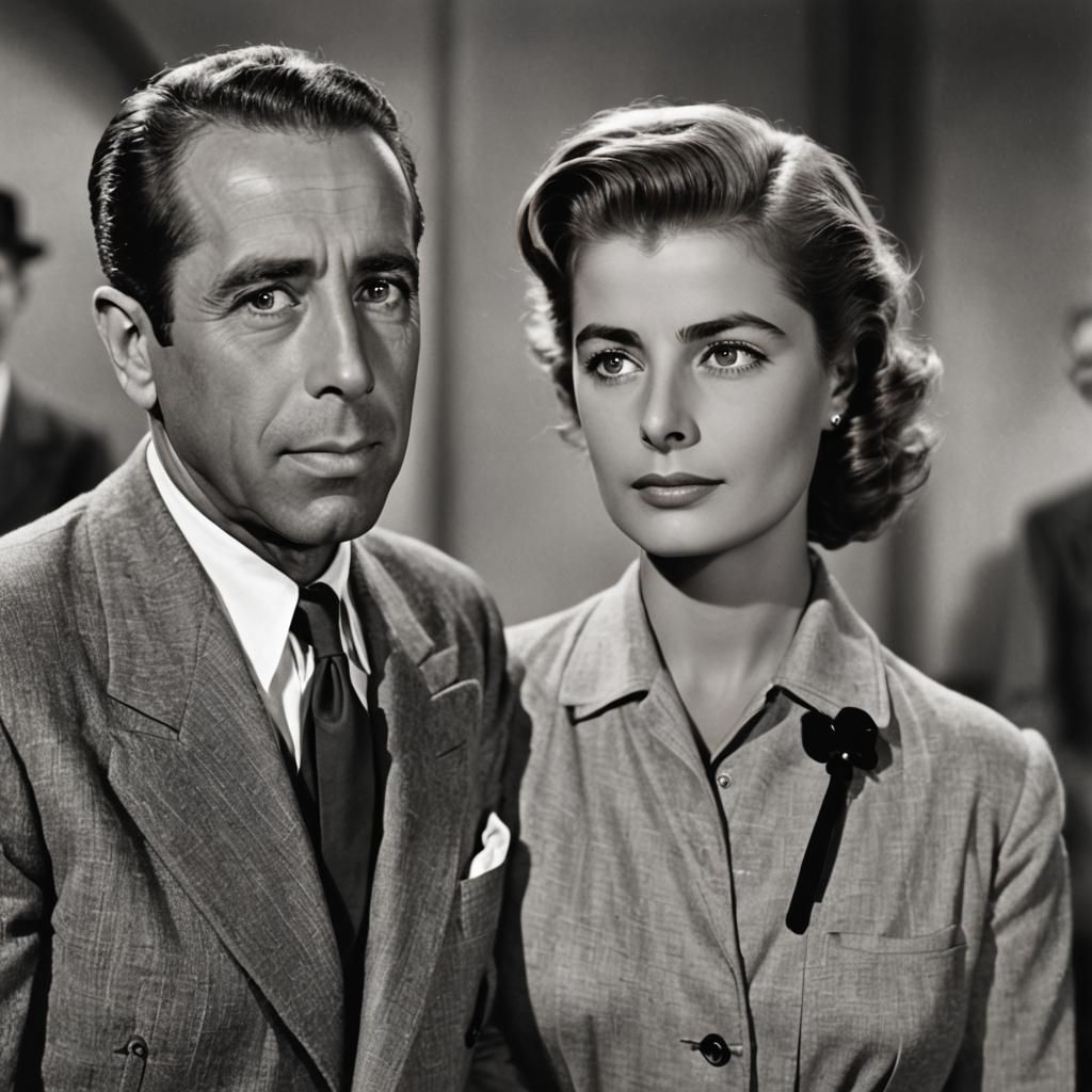 Portrait of Humphrey Bogart with Ingrid Bergman