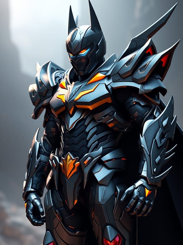 Batman with Saint Seiya Armor in 3D Anime Art
