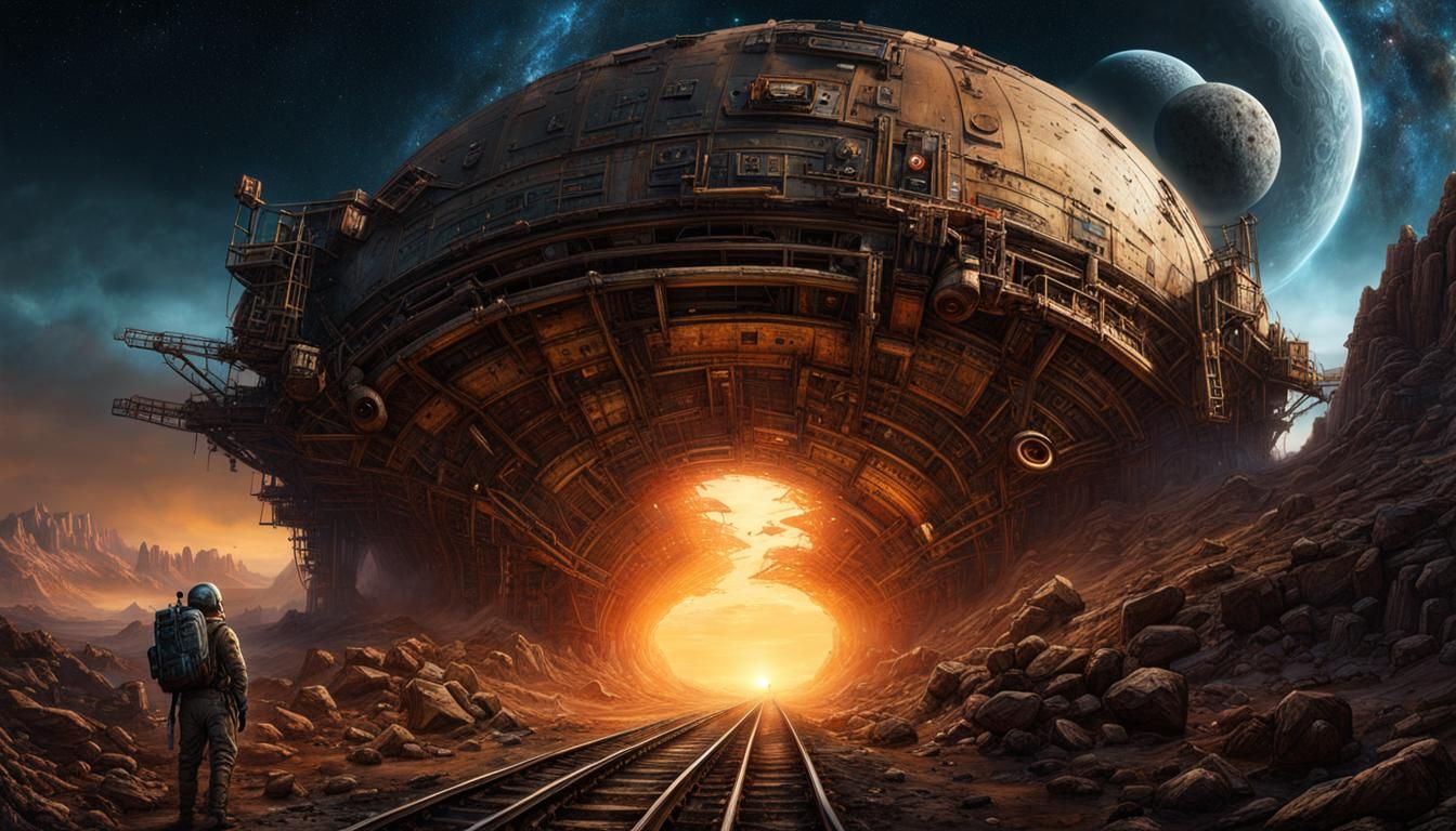 Sci-Fi Mining Entrance on Alien Planet