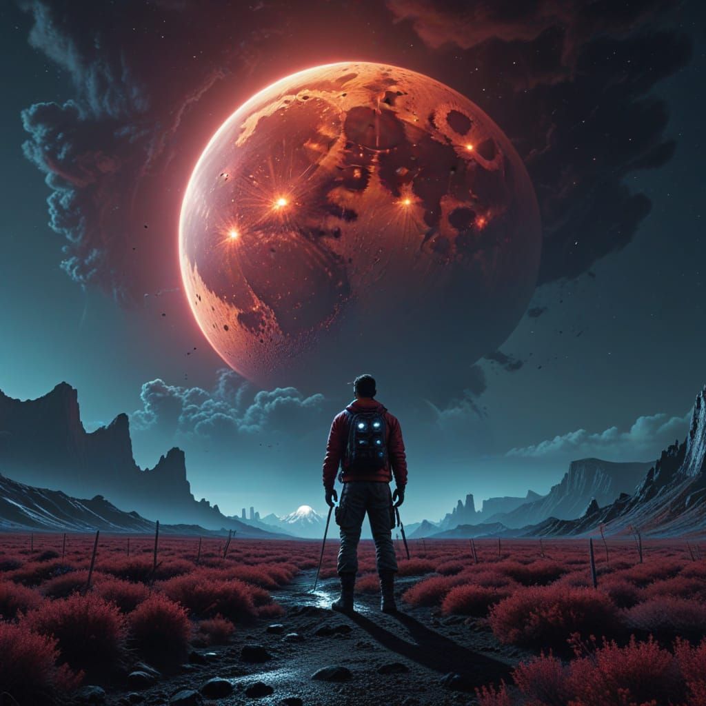 Chicago Bulls Player on a Dreamlike Moonscape in Cinematic S...