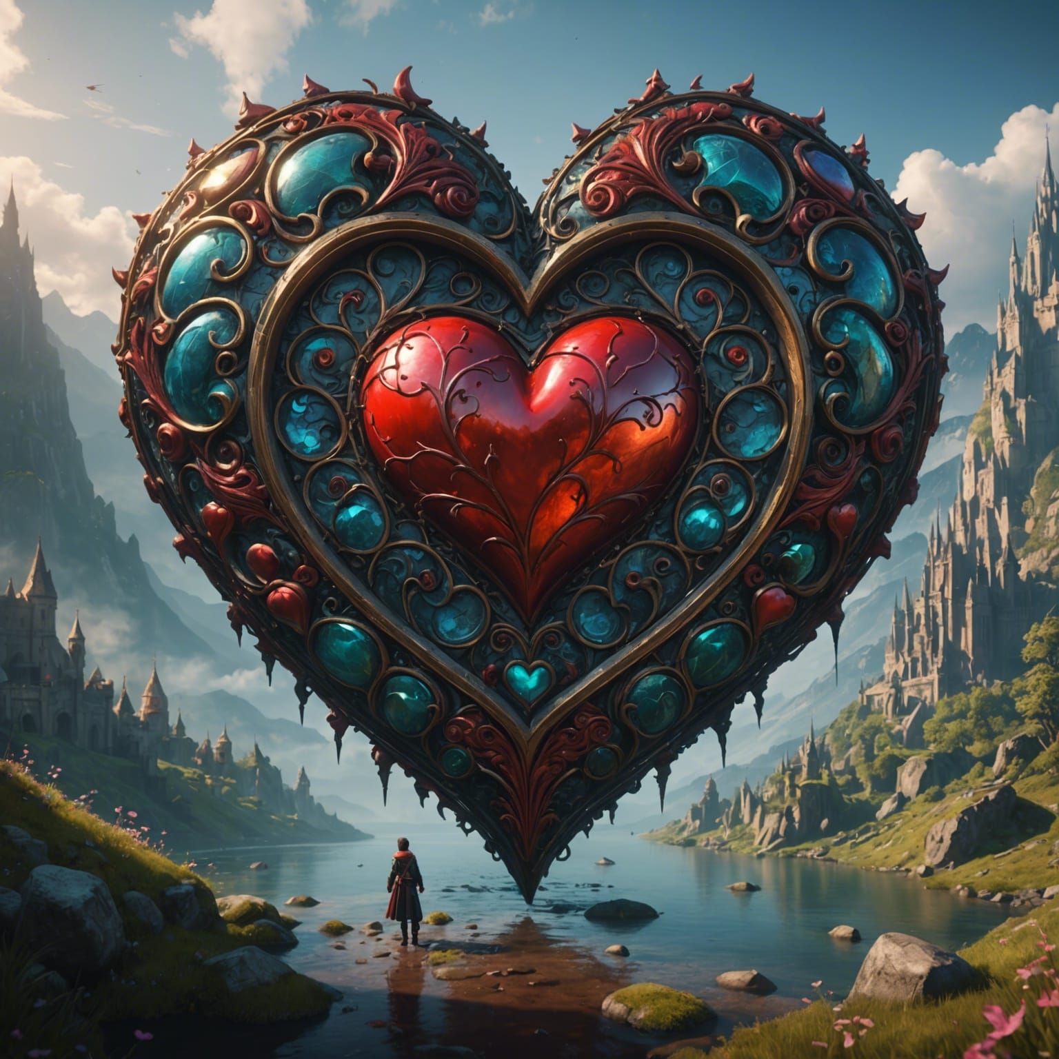 Fantastical Love Heart in Detailed Matte Painting