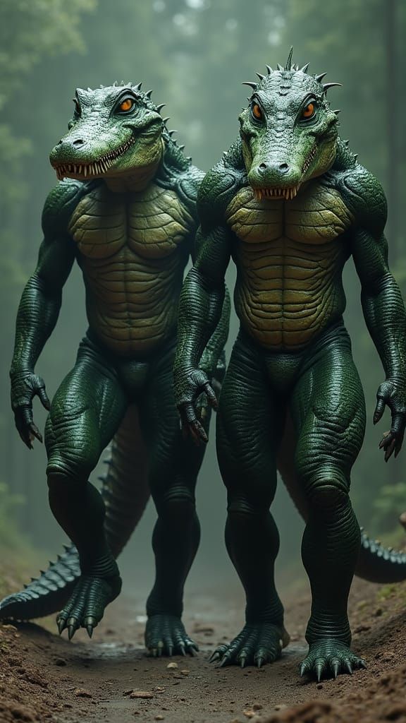 Colossal Crocodile-Human Hybrids in Terrifying 4K Clarity