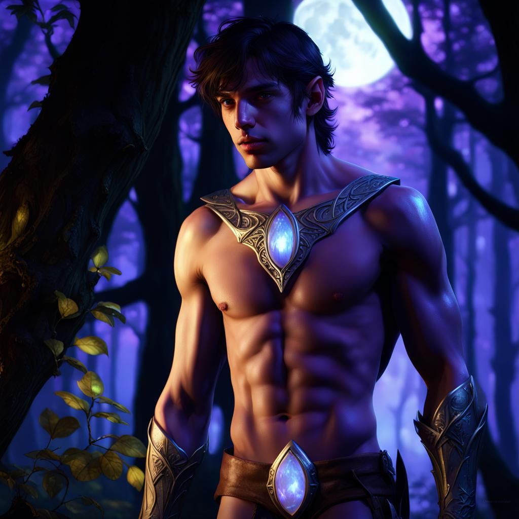 Moonlit Elf in Dark Fantasy Style