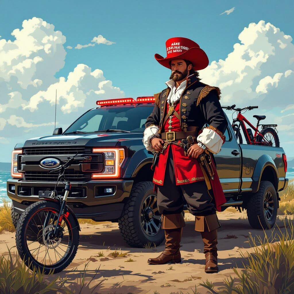 Cartier Beside Custom Truck in Futuristic Style