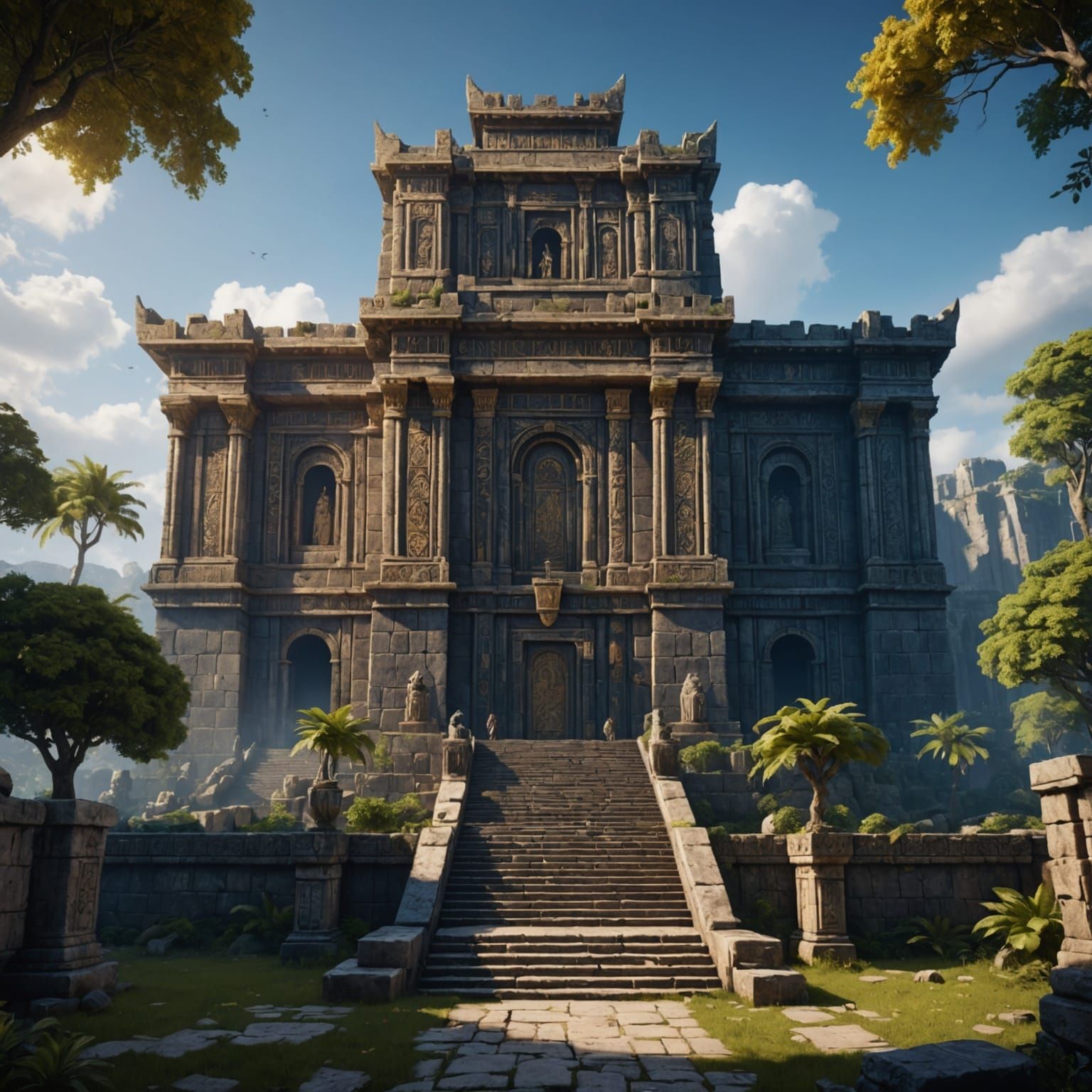 King Solomon's Temple: Detailed Matte Painting