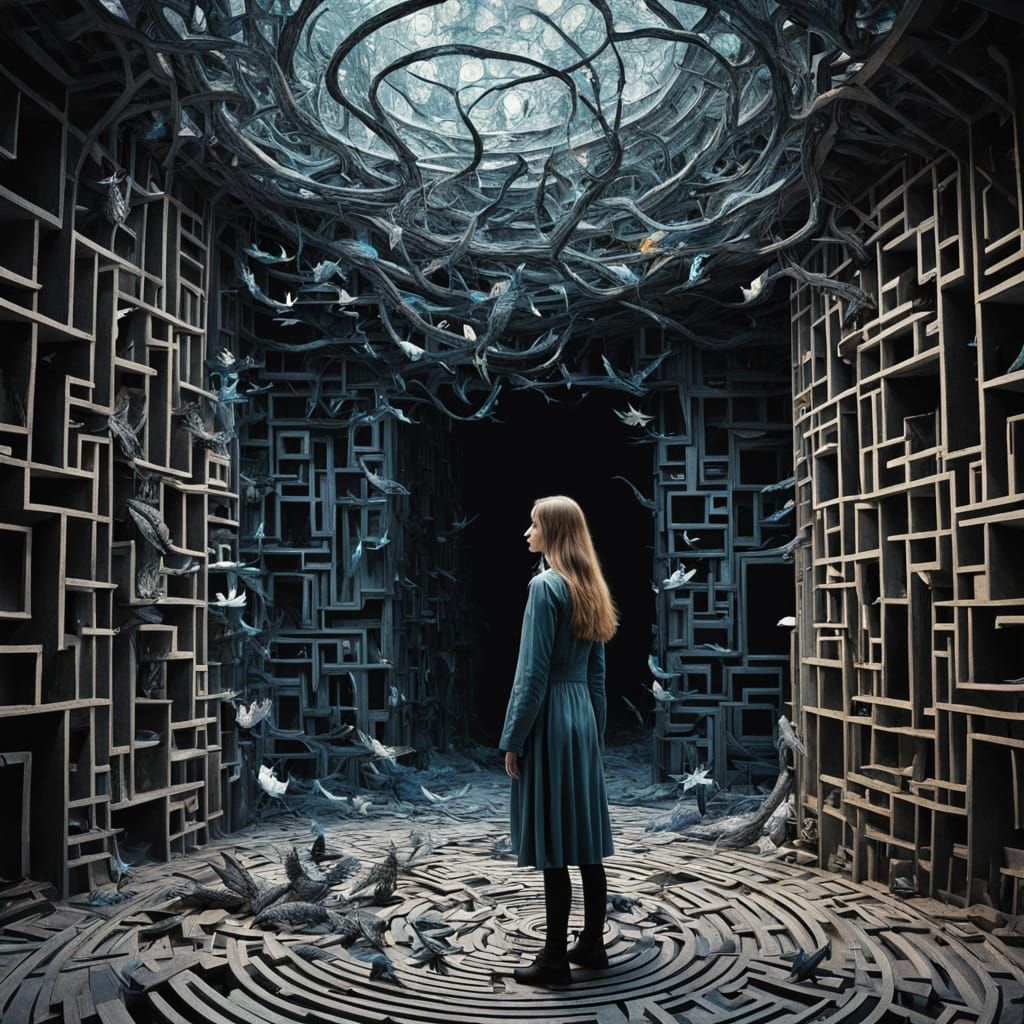 Surreal Fragmented Collage in Bio Art Style