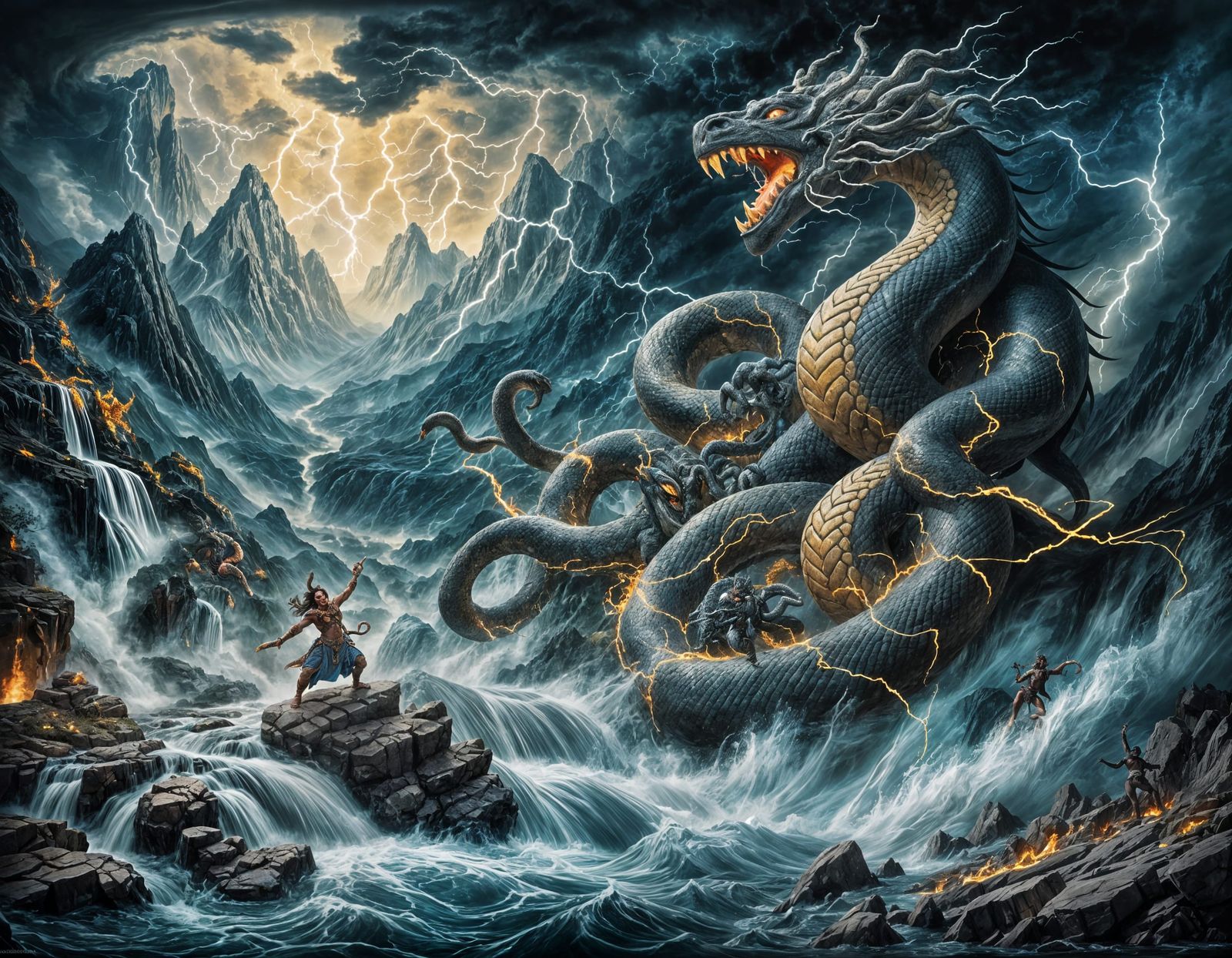 The battle of Indra and Vrtra (Rigveda)