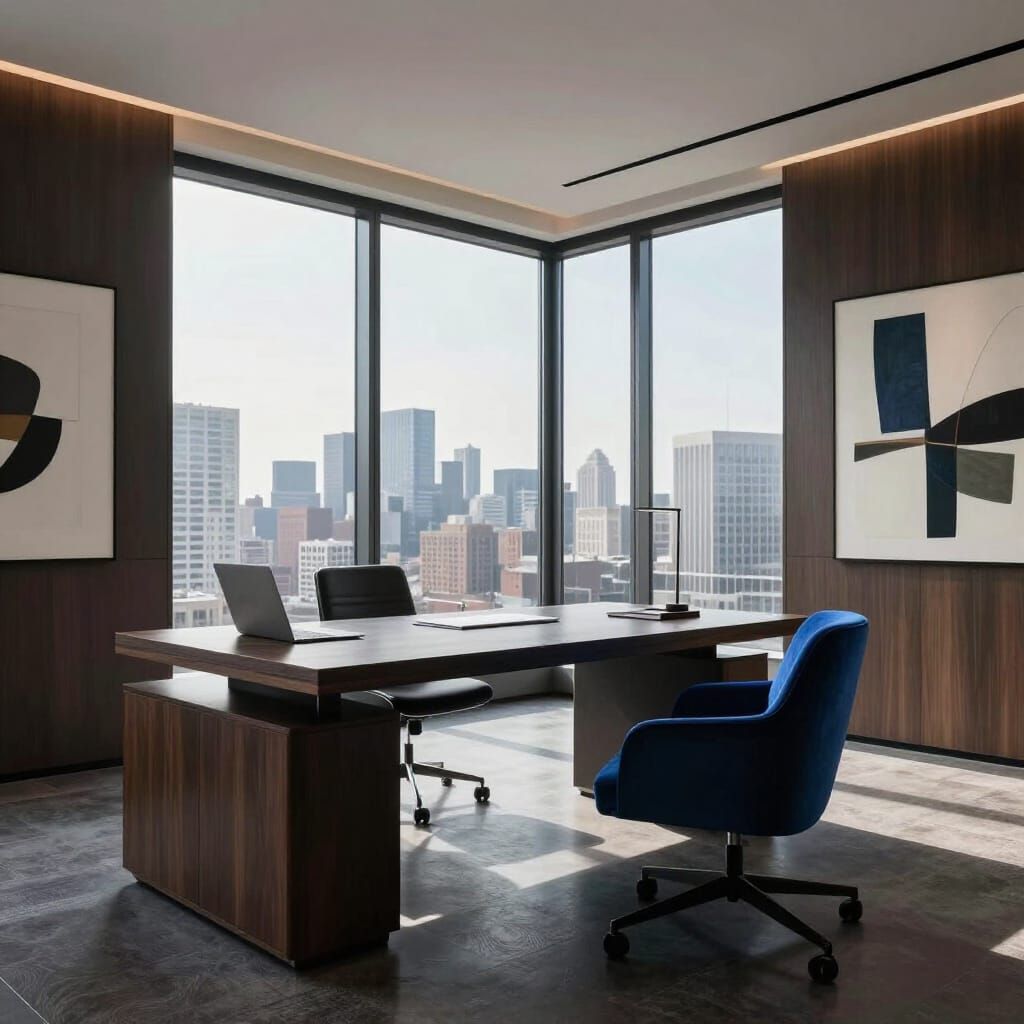Sleek Modern Office with City View