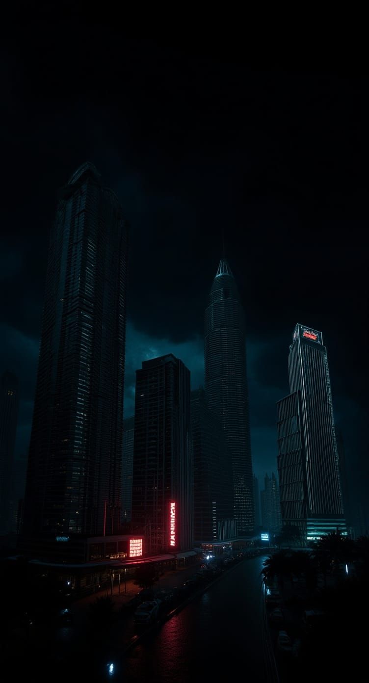 Cyberpunk Nairobi Skyscrapers in Ominous Weather