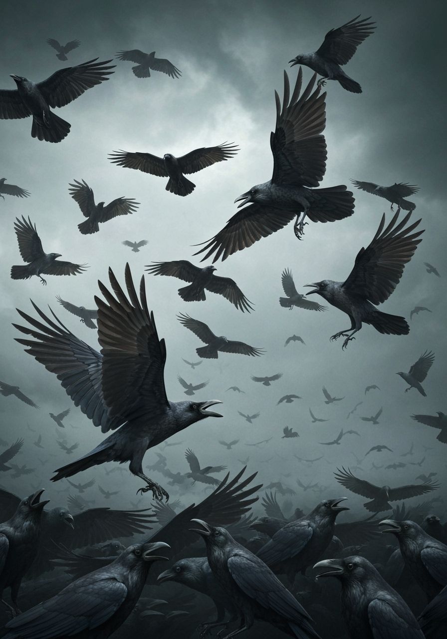 Epic Battle: Ravens Versus Crows in a Mighty Clash