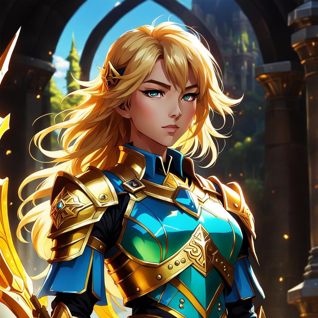 Anime Paladin in Radiant Sunlight