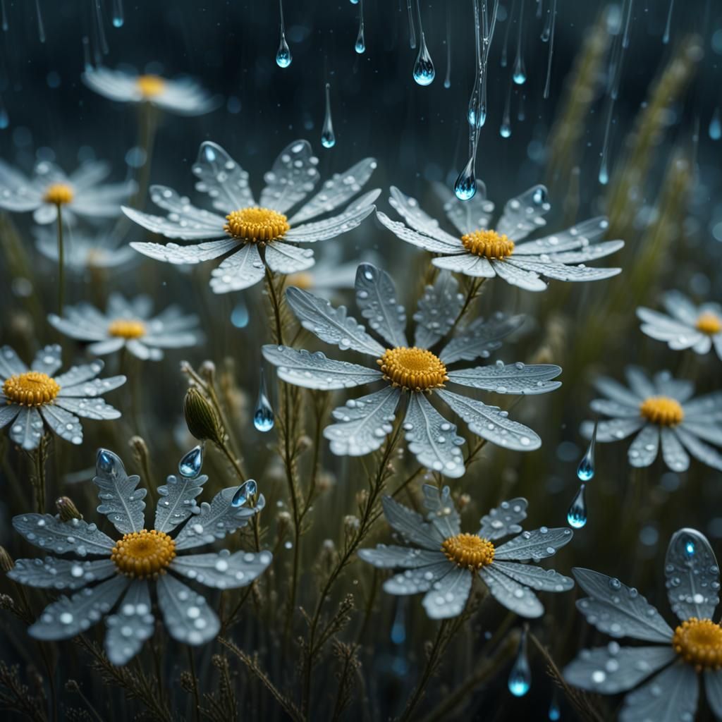 Bioluminescent Water Token with Wildflower Snowflakes