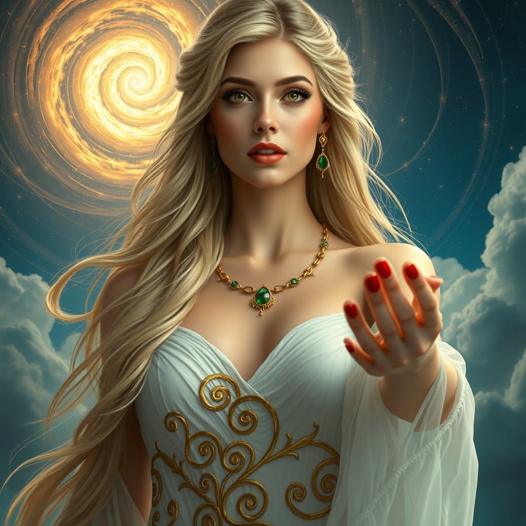 Ethereal Goddess in Cosmic Splendor