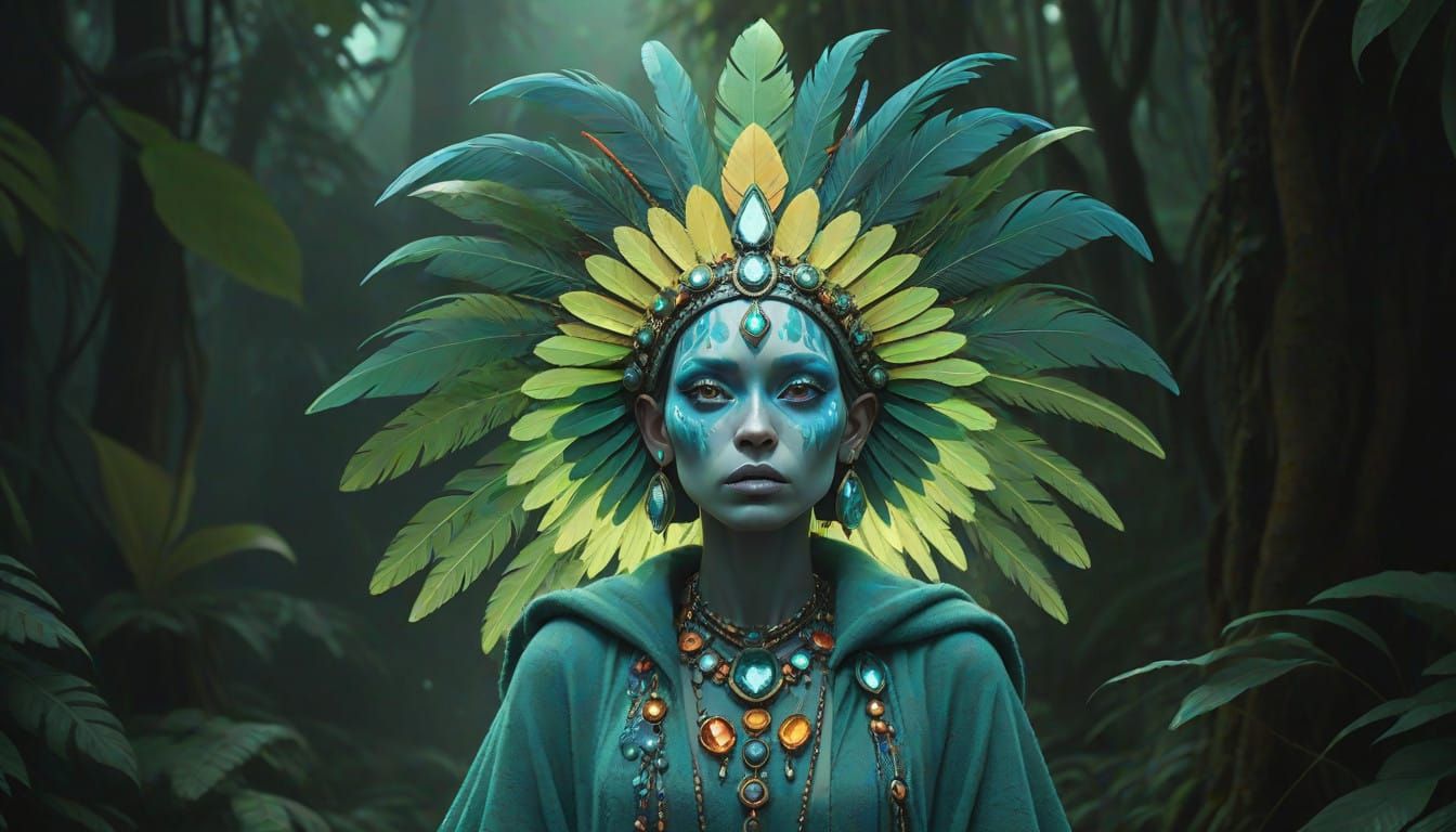 Amazonian Gemstone Tribe Member in Emerald Jungle