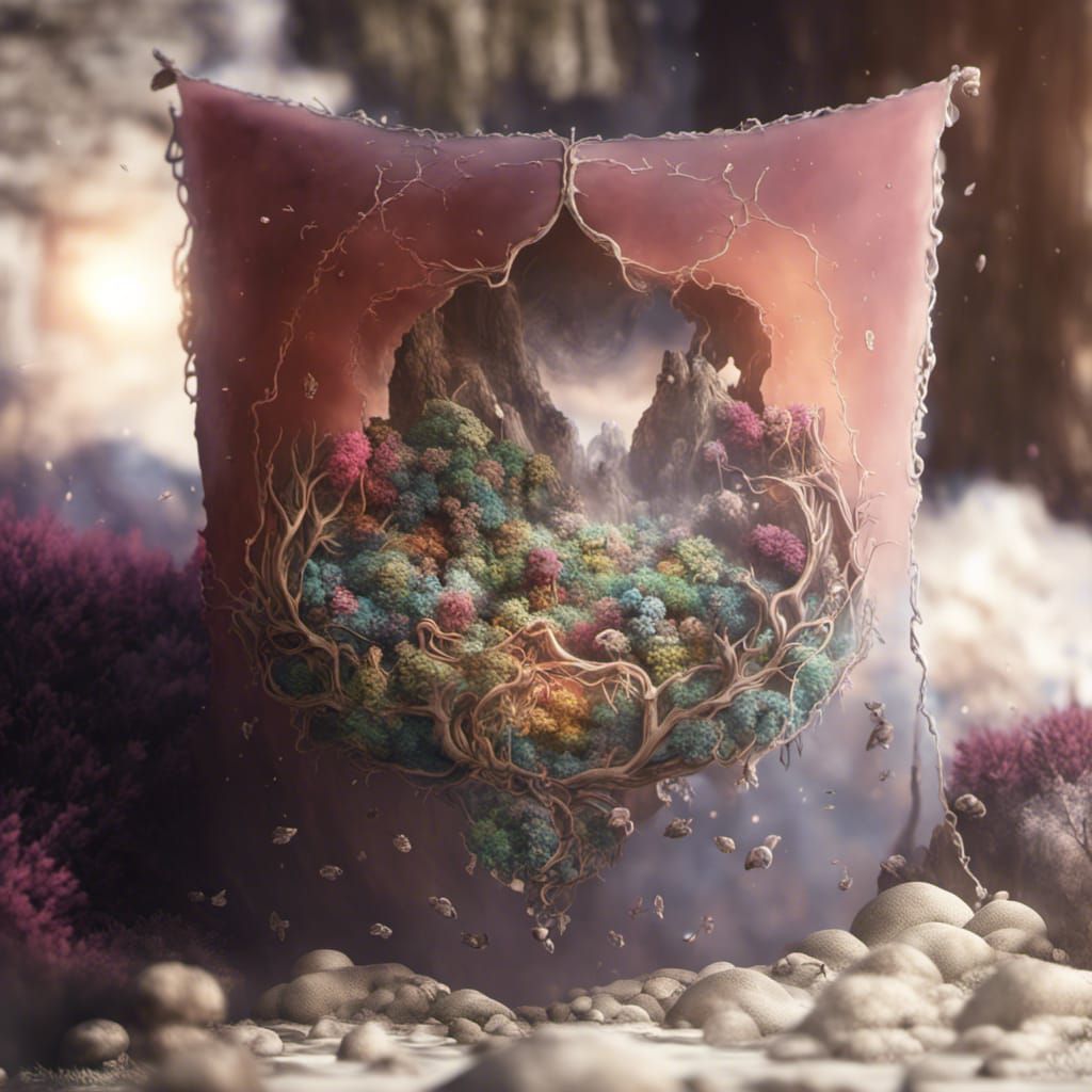 Intricate Crochet Design in Detailed Matte Painting