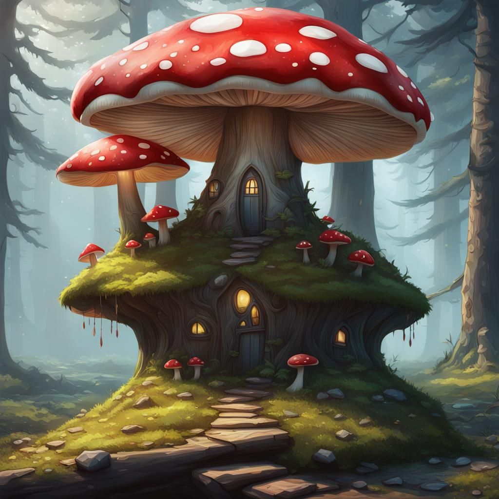 Toadstool House: Hyperdetailed Artstation Concept Art