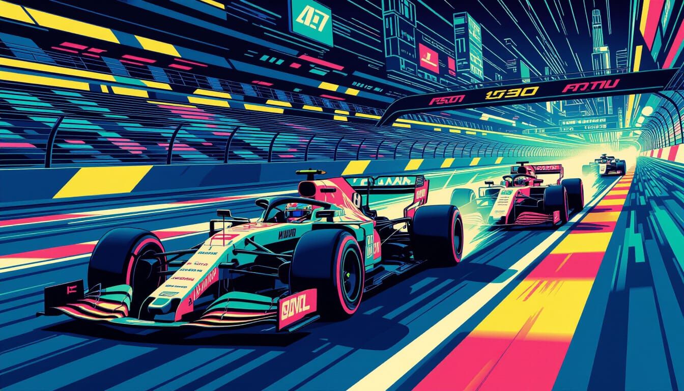 Futuristic Racing Match with Cyber Athletes