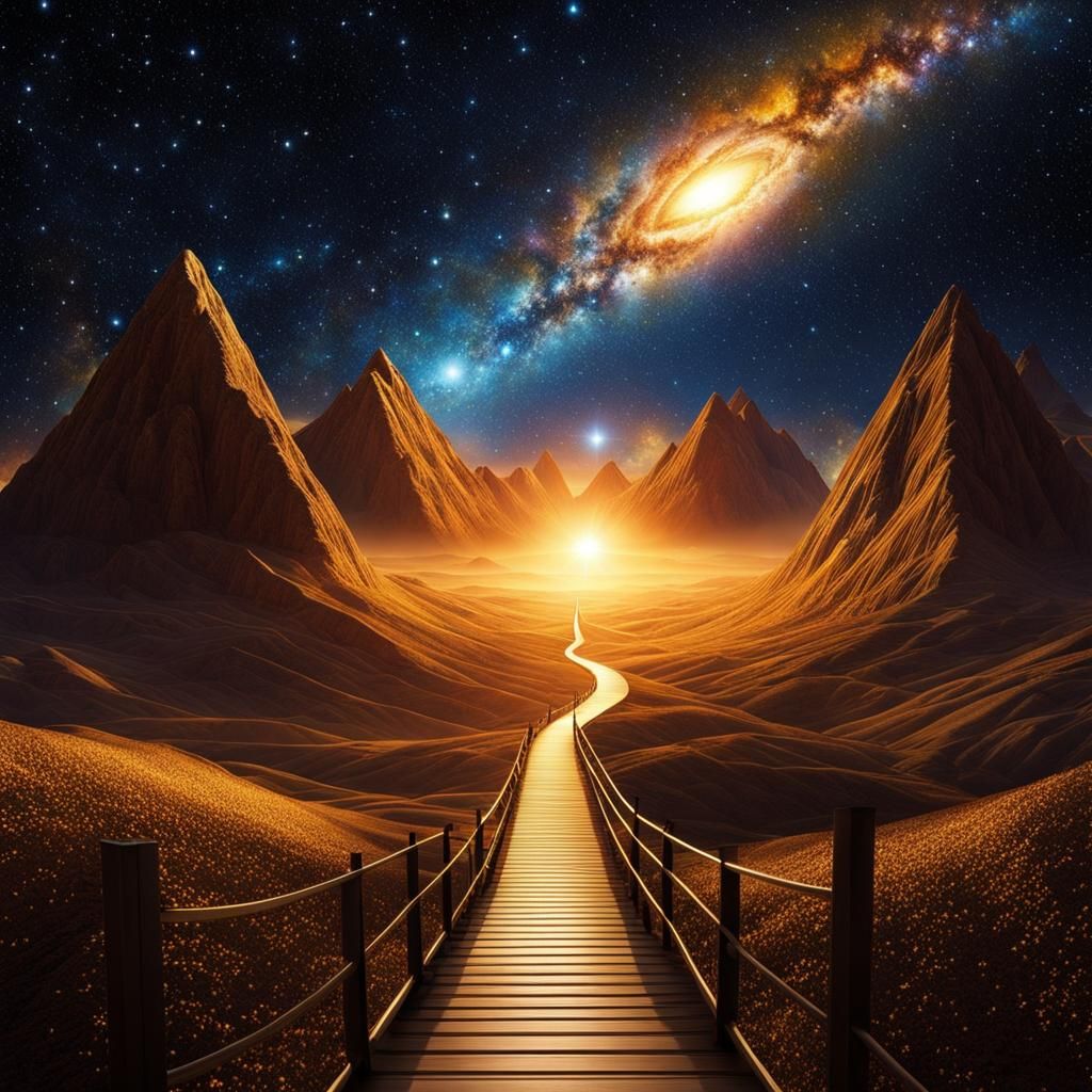 Cosmic Journey: Golden Path Through the Galaxies