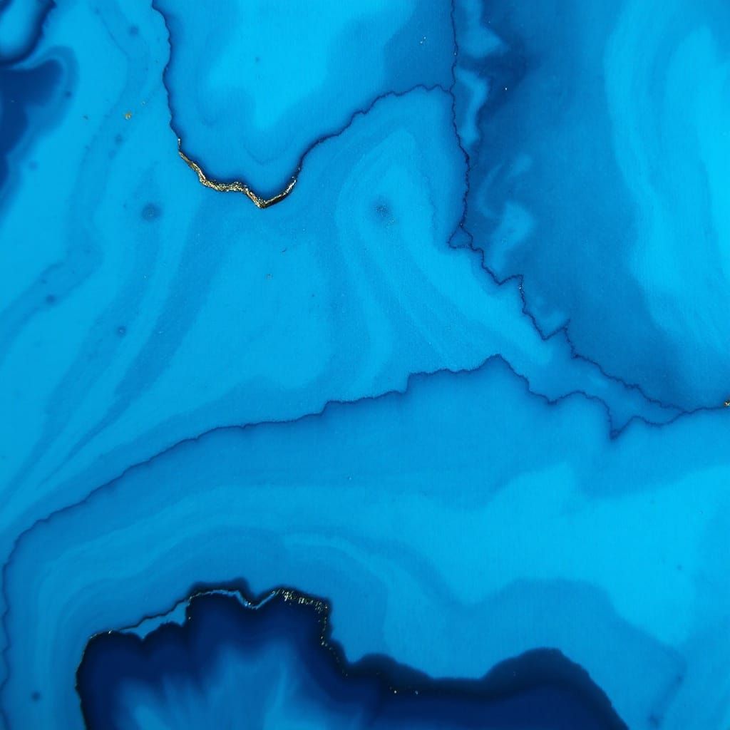 Abstract Composition: Cyan, Indigo, and Obsidian