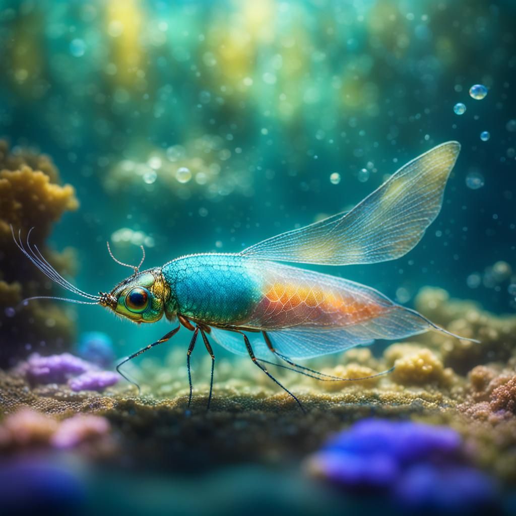 Aquatic Insect-Fish in Underwater Paradise