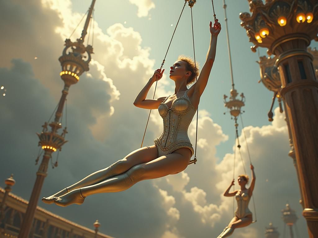 Steampunk Trapeze Artists in a Cloud Arena