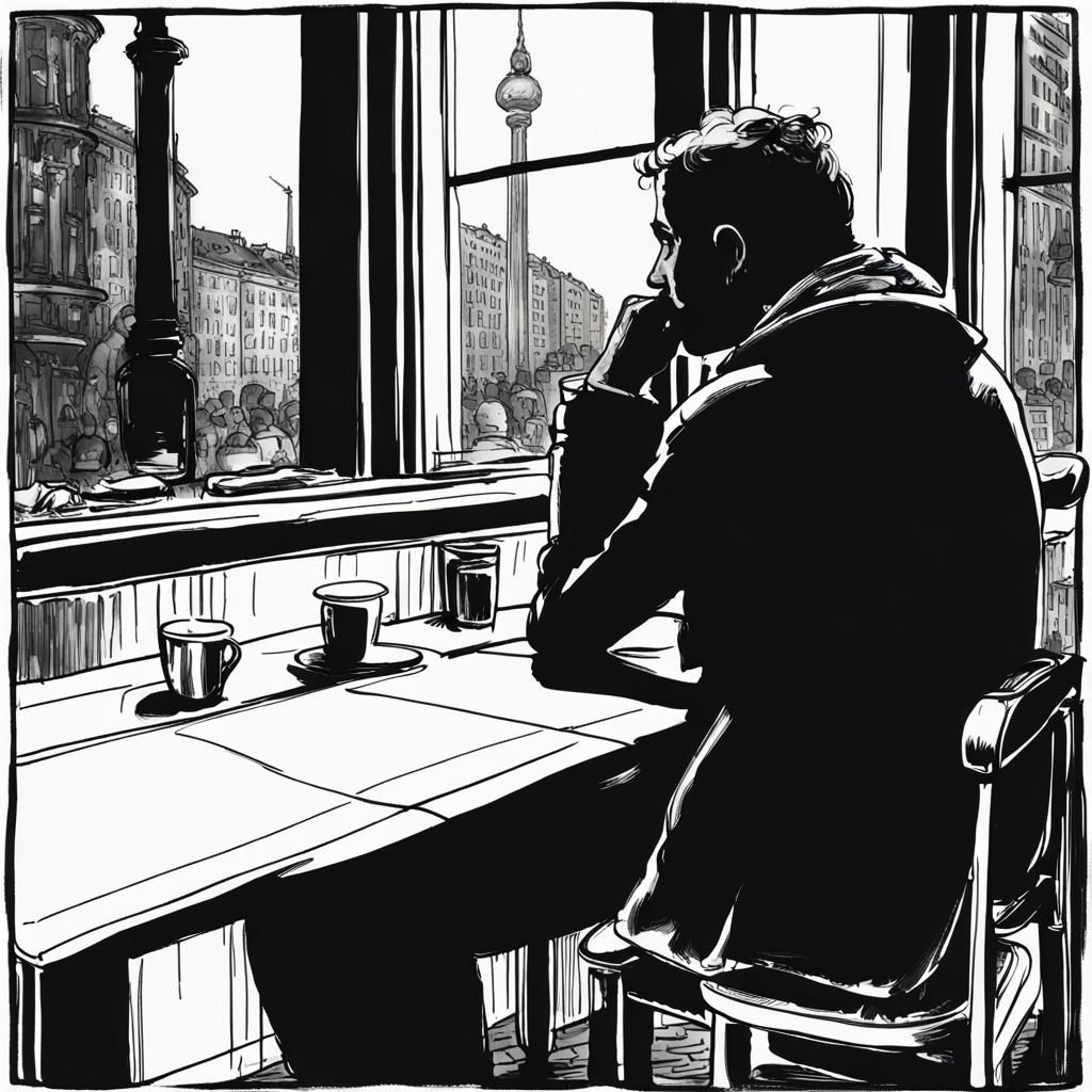 Lonely Man in Berlin, Art Nouveau Style