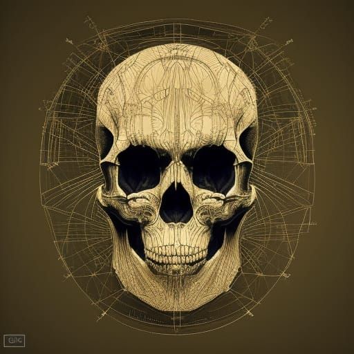 Technical Blueprint of Ancient Alien Skull