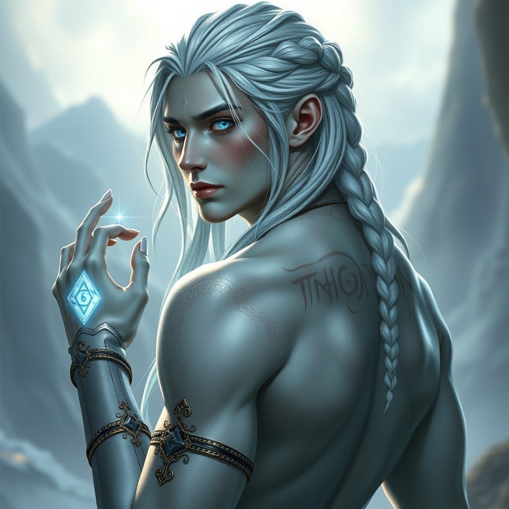 Ethereal Ayleidic Dragonborn in Lithe yet Muscular Build