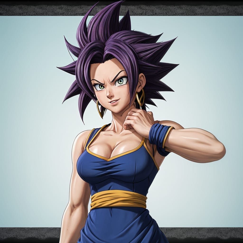 Attractive Caulifla from Dragon Ball Super