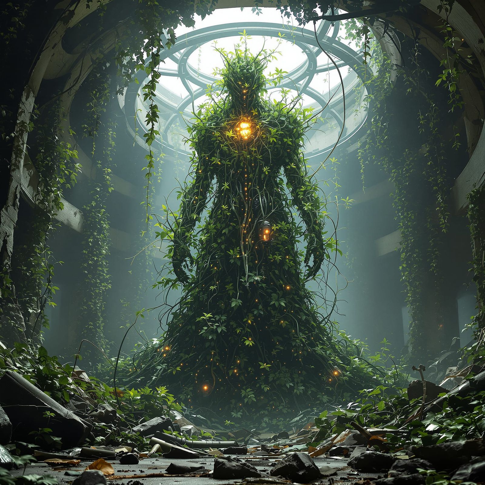 Bio-Computerized Entity Rises from Post-Apocalyptic Tech Cen...