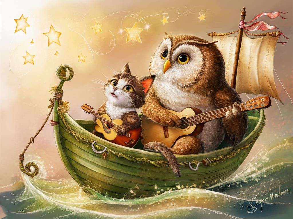 Owl and Kitty-Cat's Enchanting Sea Adventure