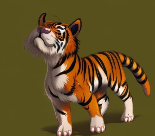 Adorable Chibi Tiger Horse Monster in Space