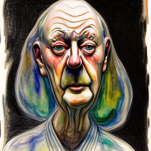 Stan Smith Portrait in Hyperdetailed Watercolor Style