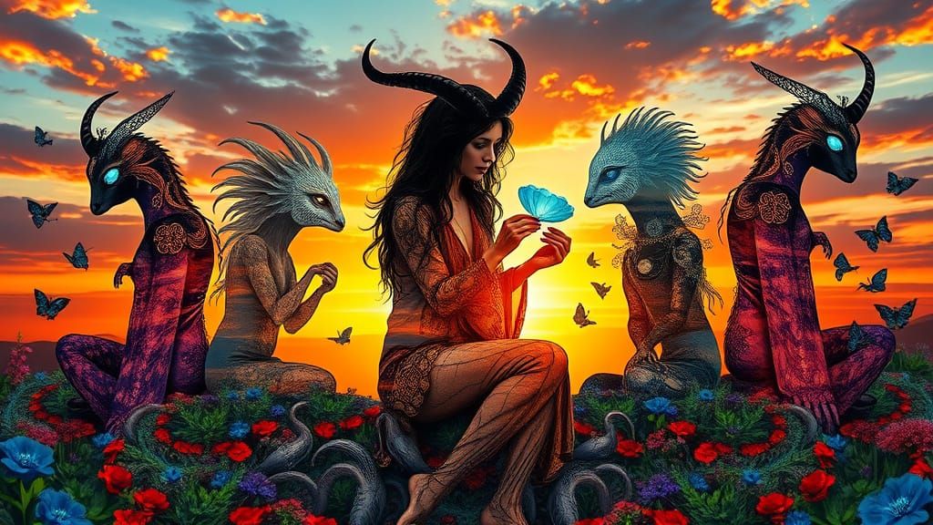 Mythical Creatures Unite in Dreamlike Harmony