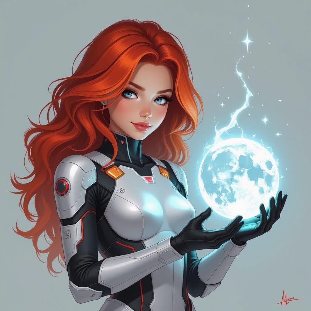 Girl with Moonshard in Sci-Fi Concept Art