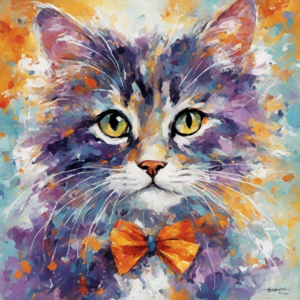 Colorful AI-Generated Cat