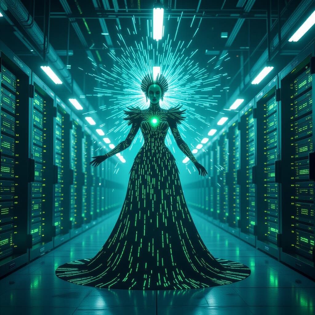Spectral Binary Figure in Abandoned Server Farm