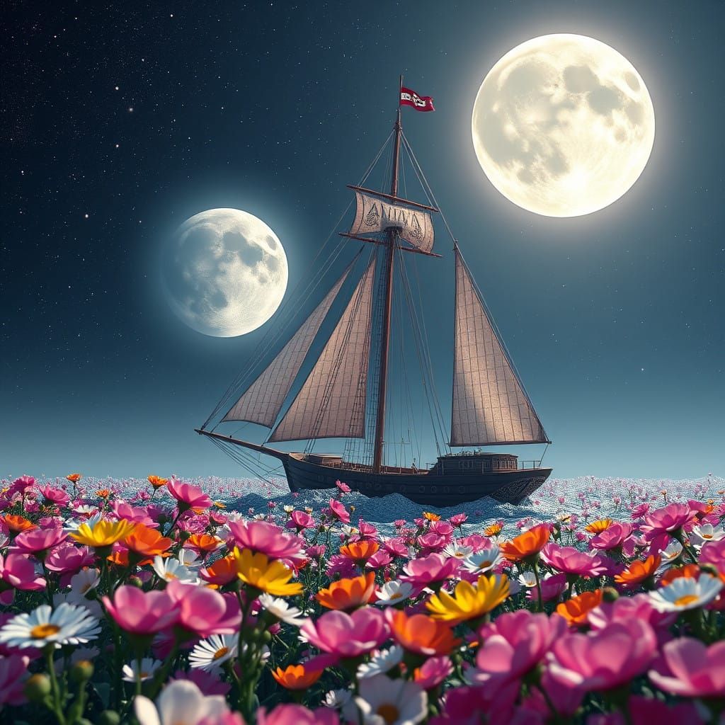 Sailing on the Sea of Flowers Under Two Moons of Secundus Pr...
