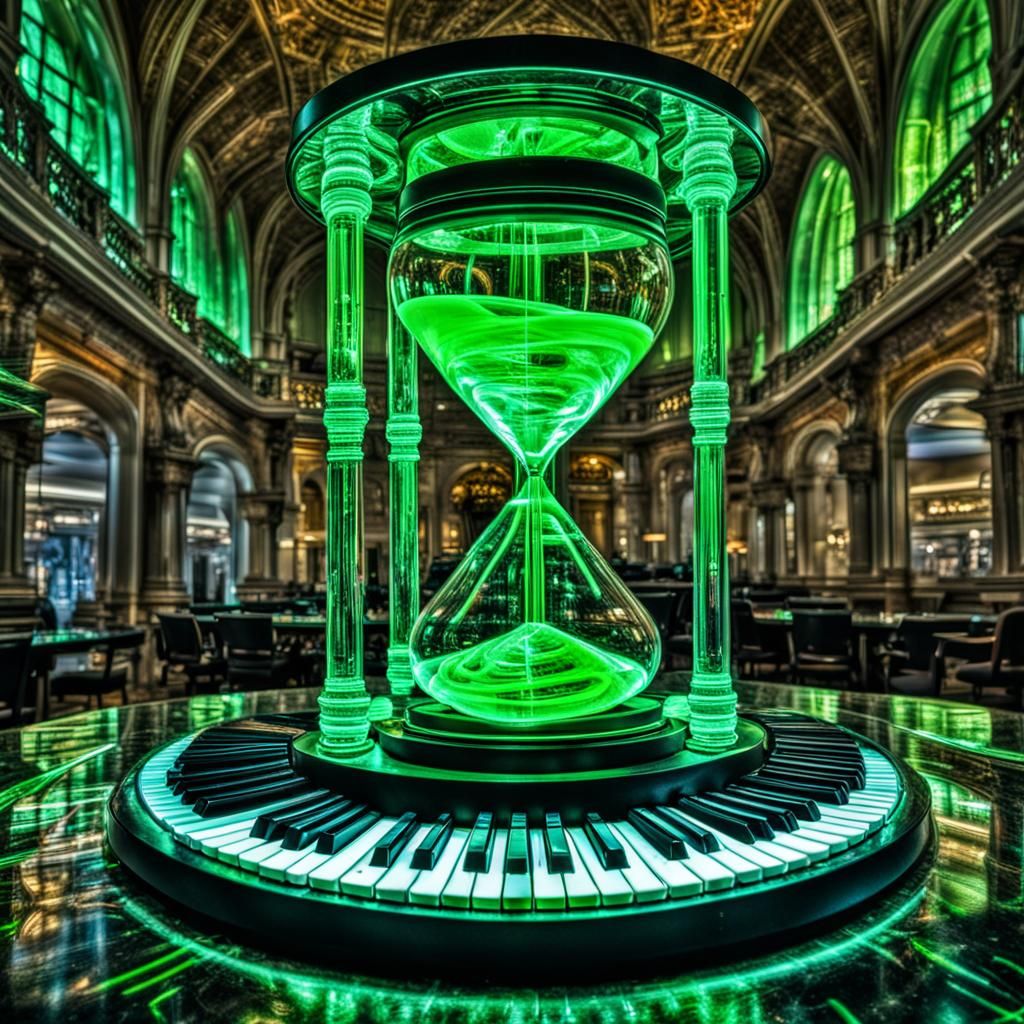 Hourglass in Keyboard: Hyperrealistic Biomechanical Hall