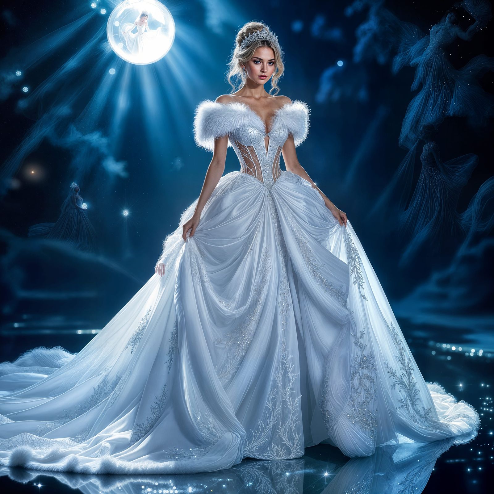 Cinderella in Diamond and Glass Gown
