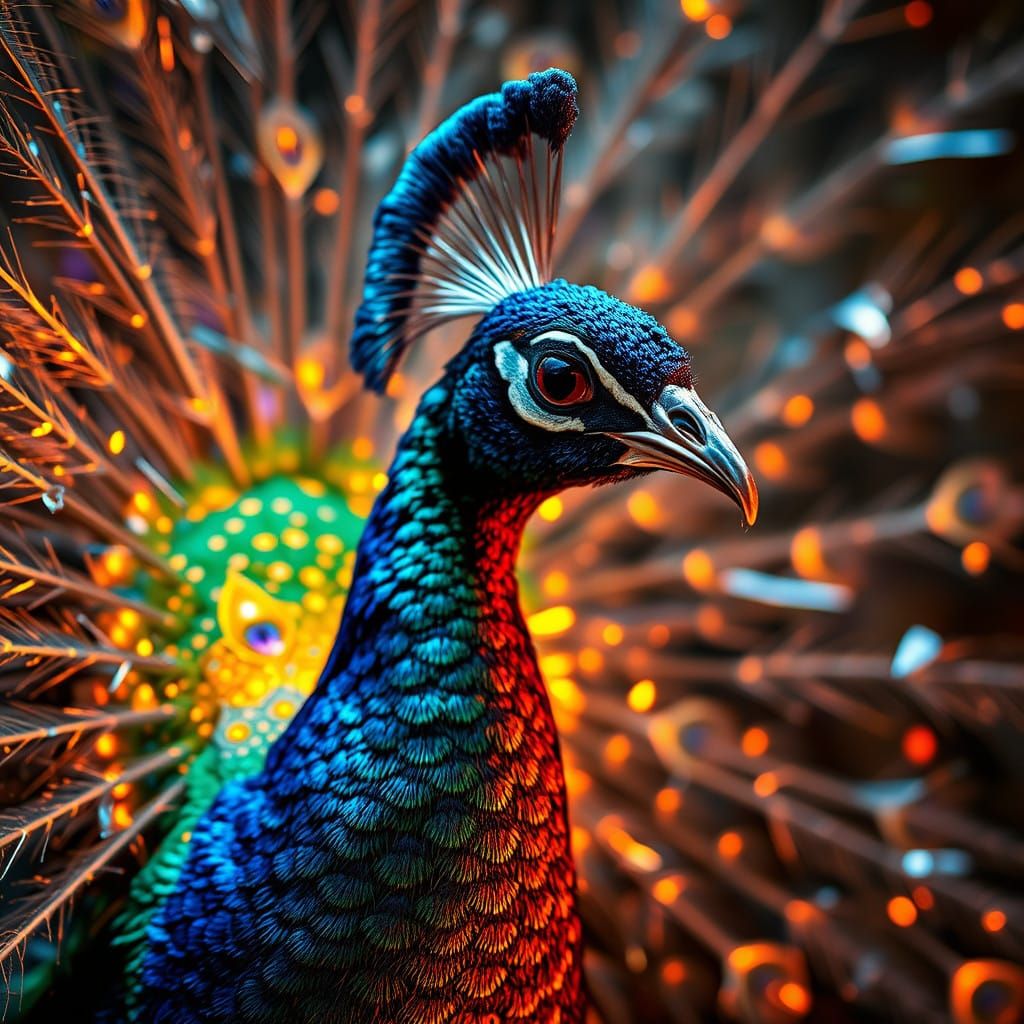 Ethereal Peacock in Radiant Splendor