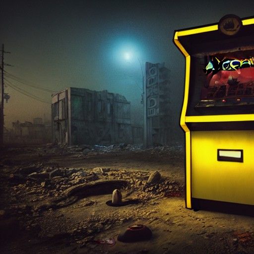 Pacman in Post-Apocalyptic Wasteland: Matte Painting