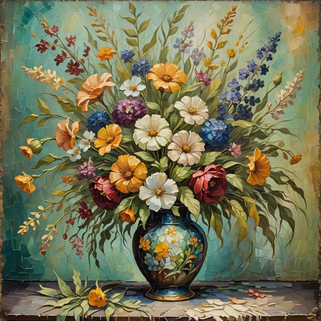 Art Nouveau Floral Still Life Painting